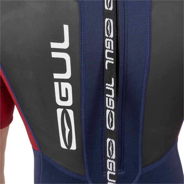 2025 Gul Männer Response 3/2mm Rückenreißverschluss Shorty Neoprenanzug RE3319-C1 - Navy / Red
